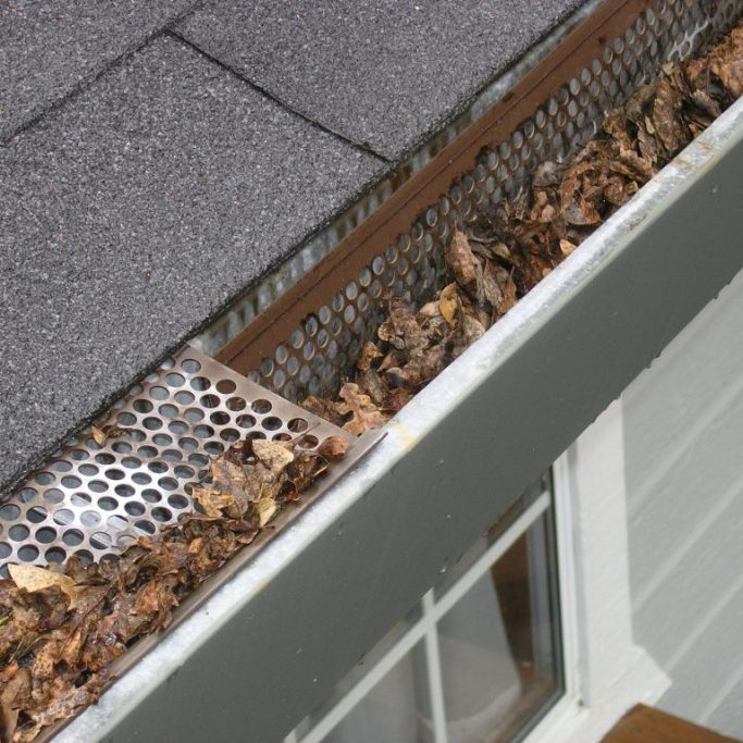 Dirty gutter for gutter cleaning